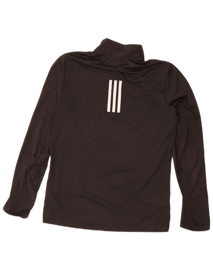 Adidas Mens Aeroready Zip Neck Pulôver Treino Top Pequeno Poliéster Preto