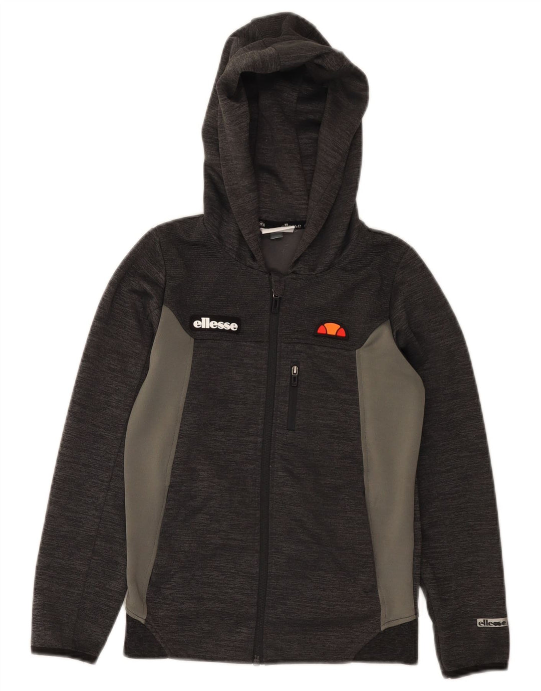 Suéter Ellesse Boys com capuz e zíper 9-10 anos cinza colorblock poliéster