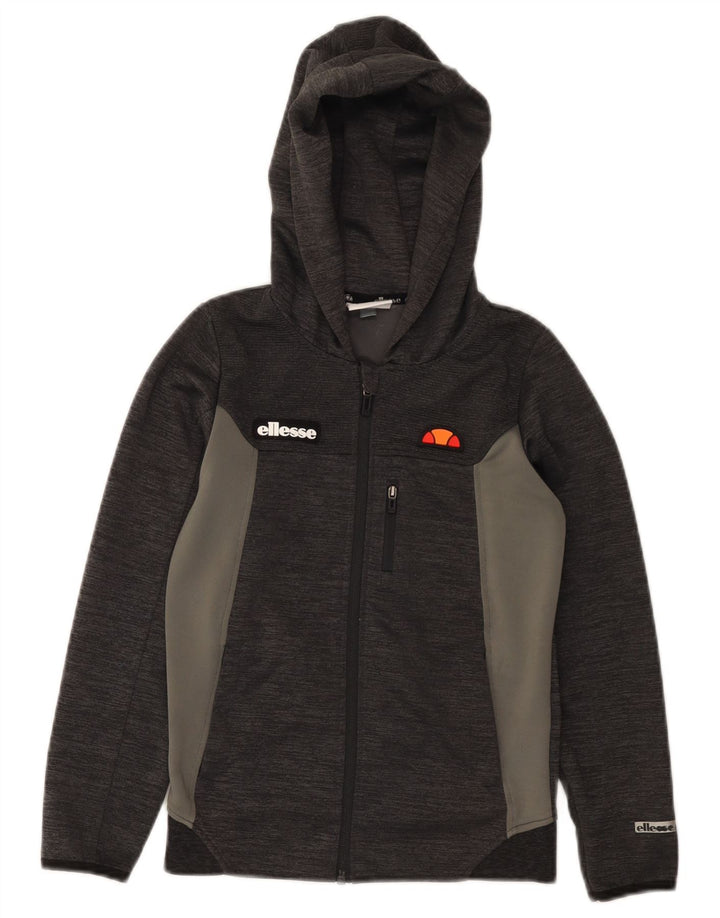 Suéter Ellesse Boys com capuz e zíper 9-10 anos cinza colorblock poliéster