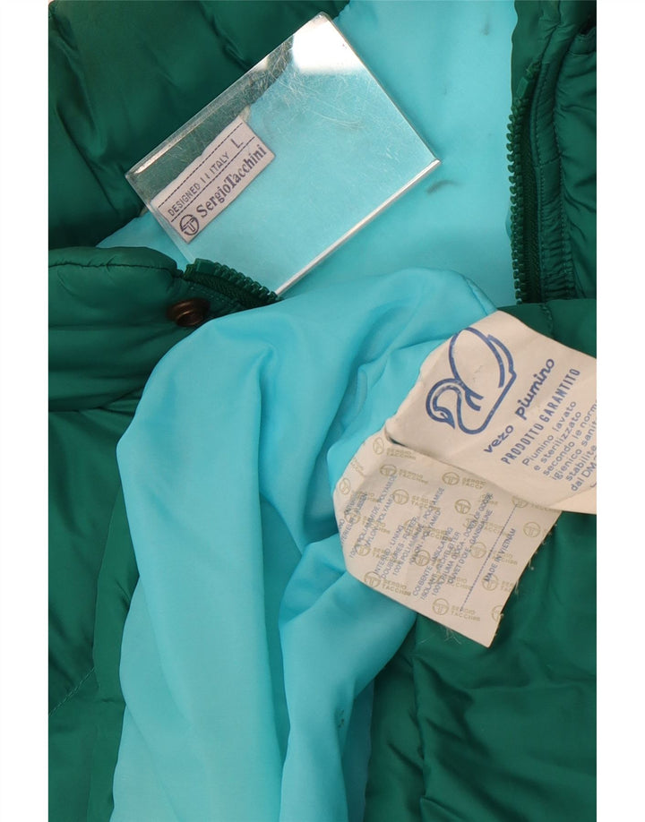Jaqueta acolchoada masculina Sergio Tacchini UK 40 grande poliamida verde
