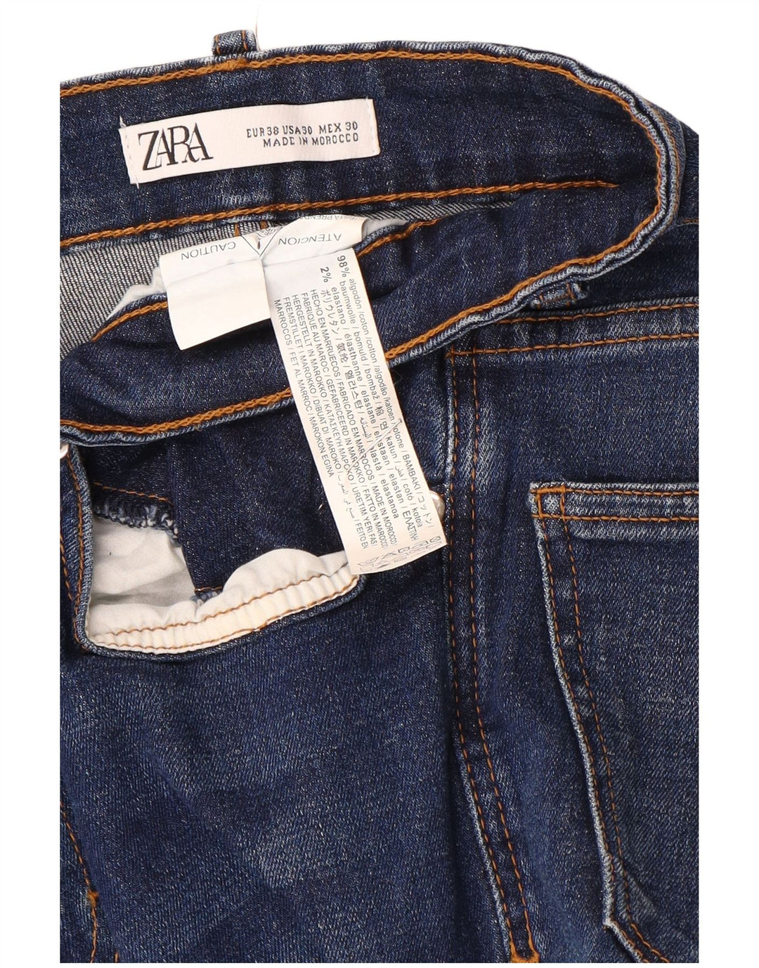Zara Mens Skinny Jeans EU 38 Pequeno W30 L30 Azul Algodão