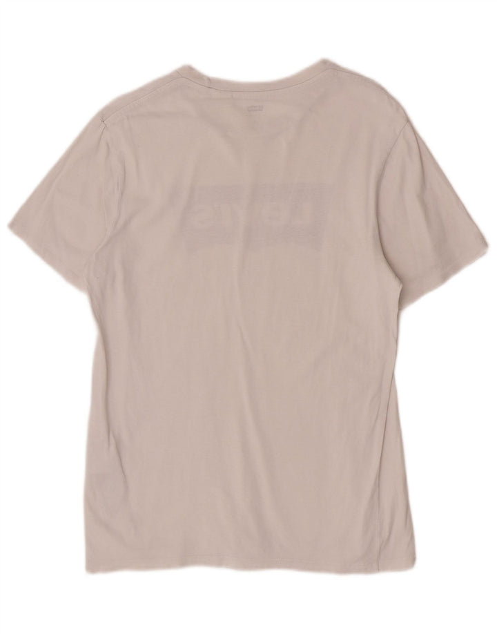 Camiseta masculina Levi's Regular Fit gráfica com logotipo pequeno de algodão branco