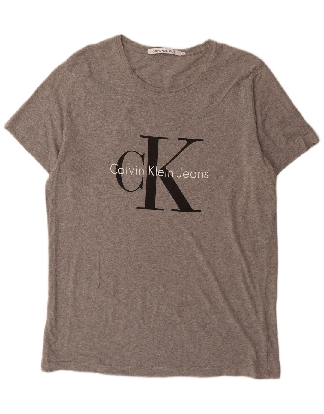 Calvin Klein Jeans Camiseta masculina gráfica Top 2XL Cinza