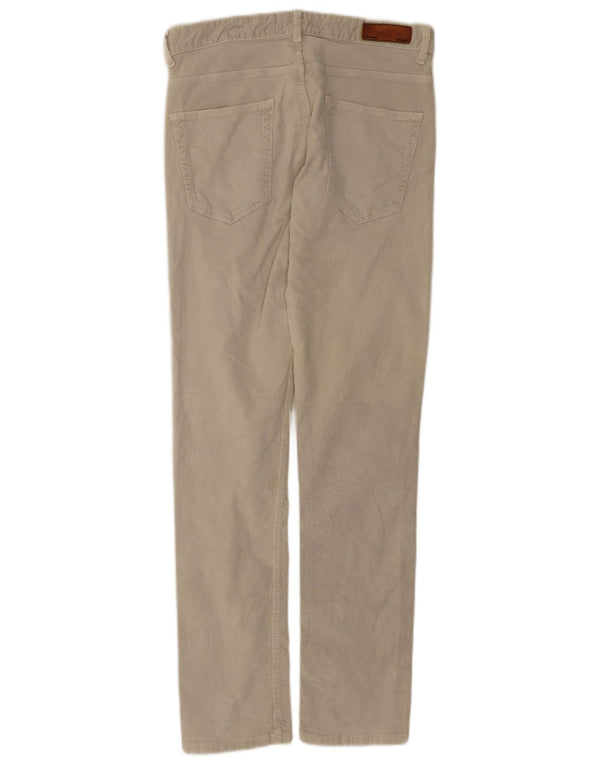 Zara Mens Slim Fit Calças de veludo UE 38 Pequeno W30 L32 Bege