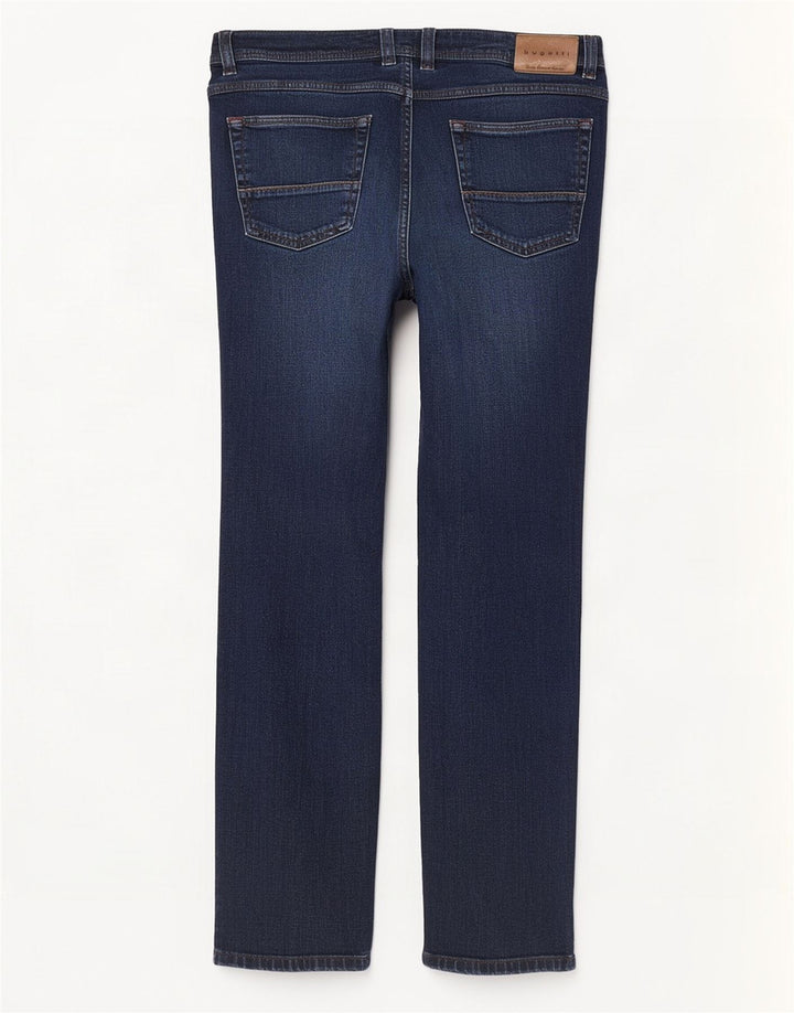 Bugatti Masculino Nevada Straight Jeans W36 L32 Azul Marinho Algodão