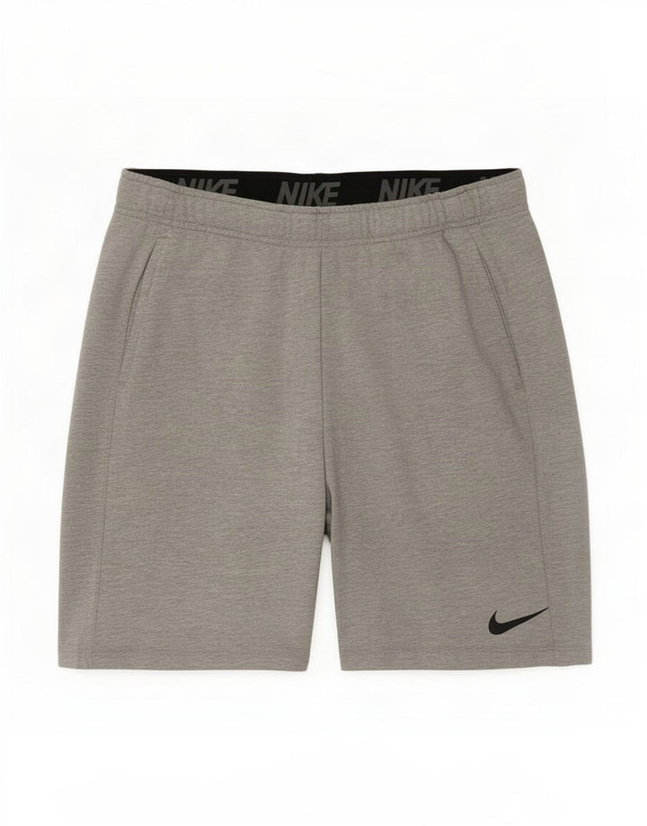 Shorts esportivos masculinos Nike Dri Fit Standard cinza médio poliéster manchado