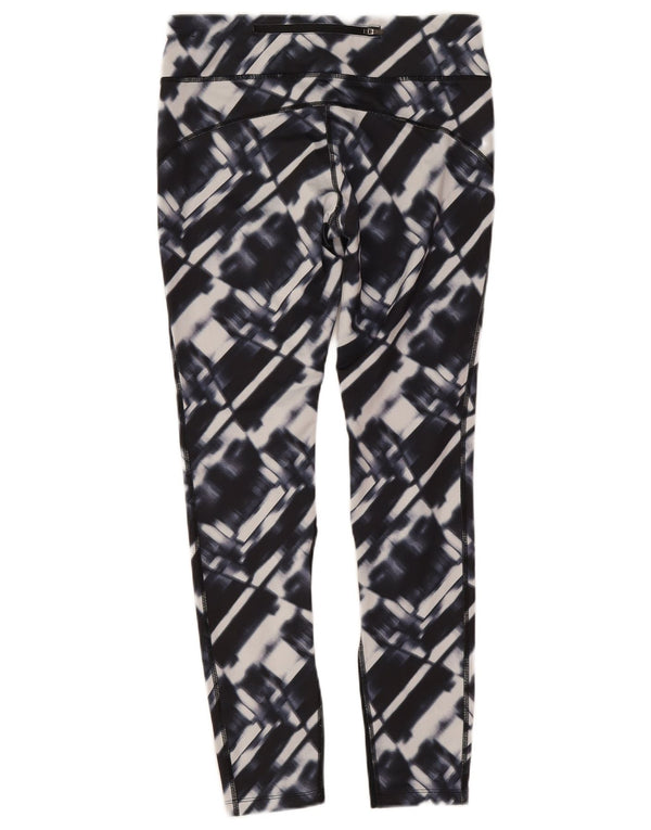 Nike Womens Dri Fit Leggings UK 12 Médio Azul Marinho Geométrico Poliéster