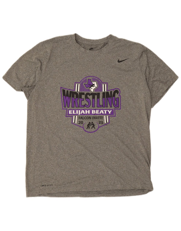 Camiseta Nike Masculina Dri Fit Graphic Top XL Cinza Poliéster