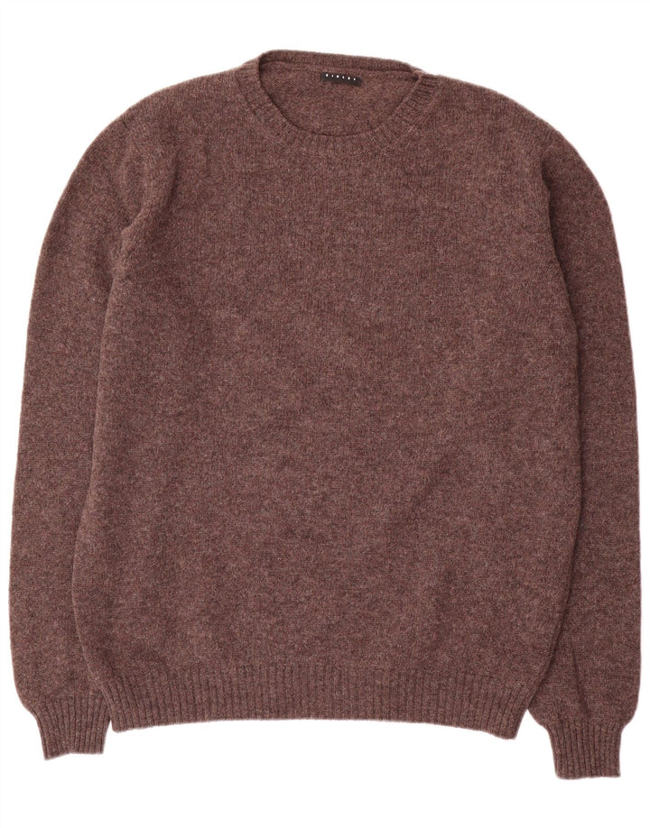 Suéter masculino Sisley com gola redonda 2XL lã marrom