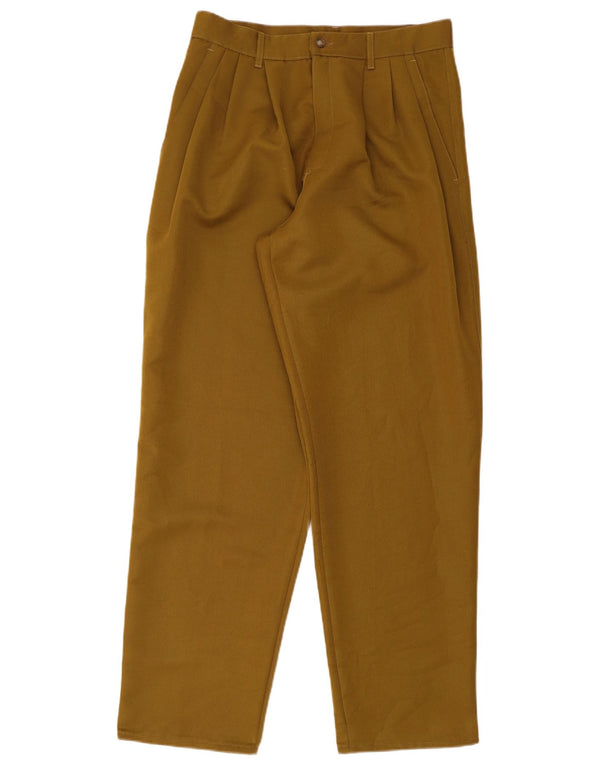 Calças de carga de cintura alta masculina vintage IT 50 grande poliéster W31 L32 Brown