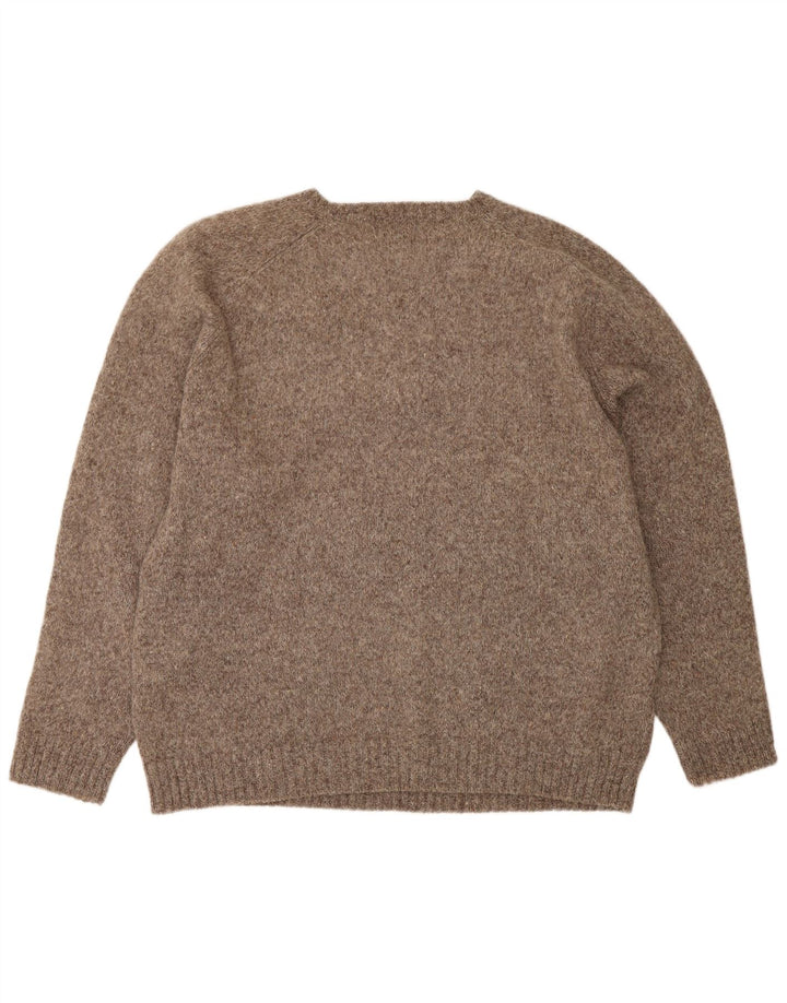 Suéter masculino KAPPA com gola redonda 2XL lã manchada marrom