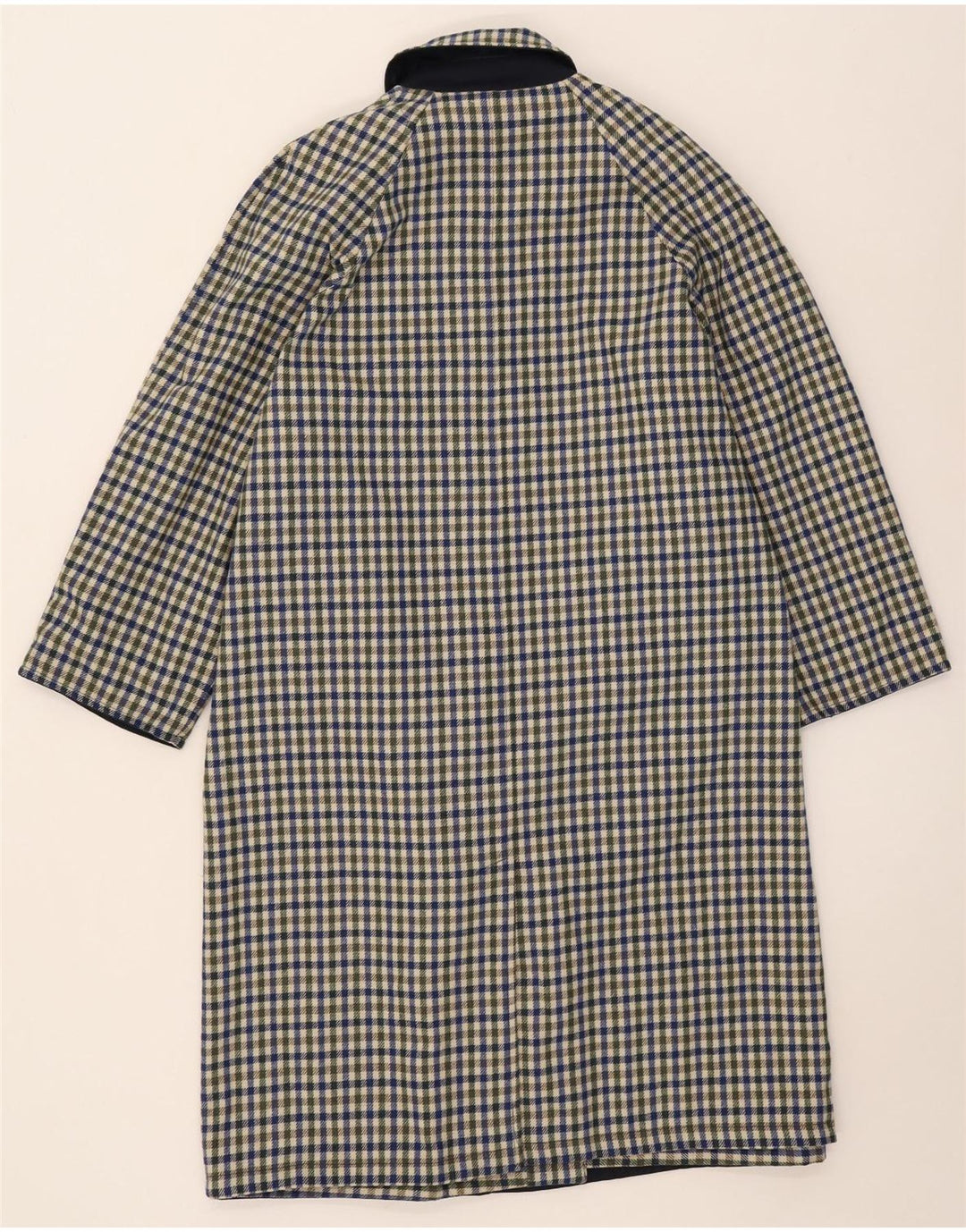 Sobretudo reversível feminino vintage IT 42 poliéster azul marinho médio