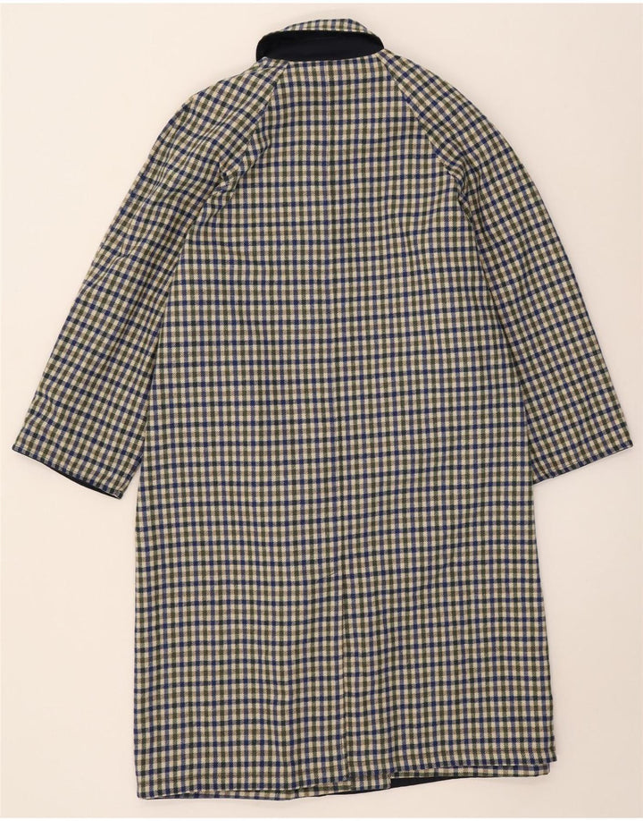 Sobretudo reversível feminino vintage IT 42 poliéster azul marinho médio