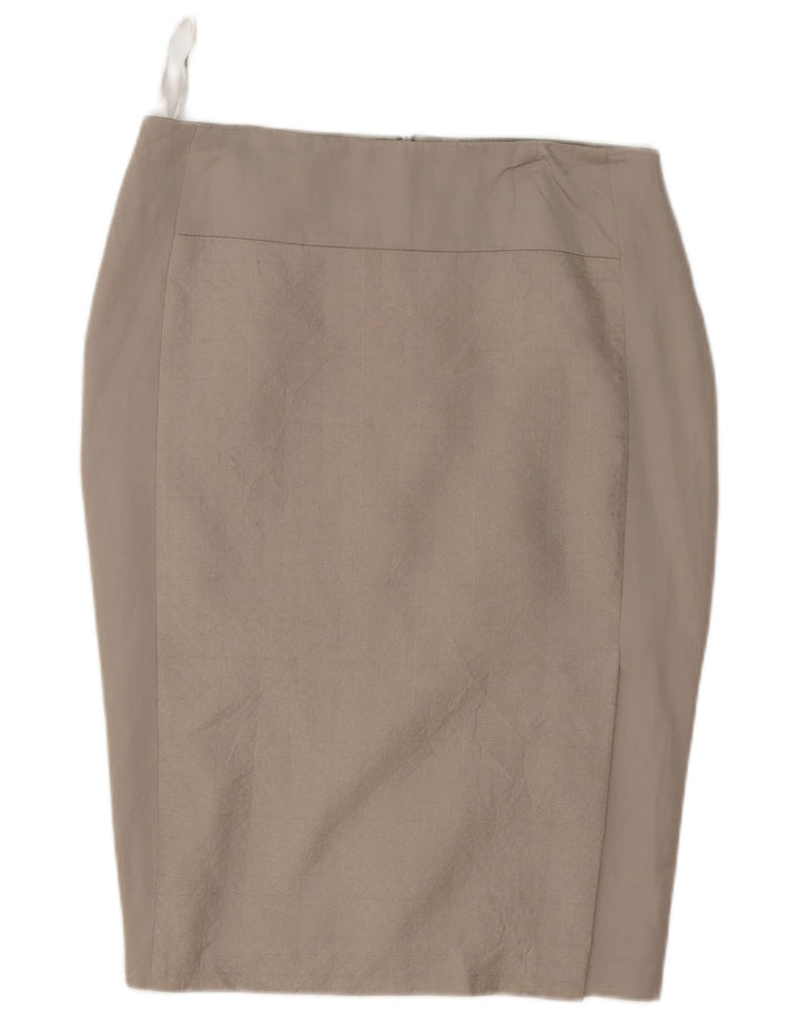 Saia lápis feminina Marks & Spencer Autograph Reino Unido 12 médio W32 cinza