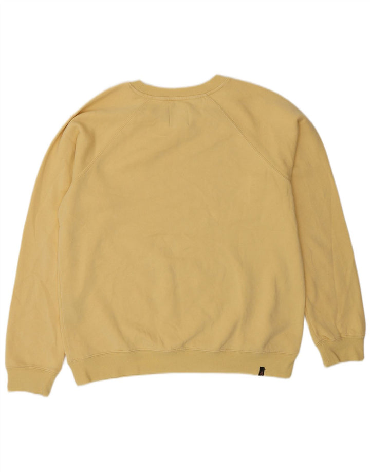 VOLCOM feminino gráfico moletom jumper UK 14 algodão amarelo médio