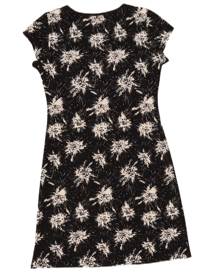 Vestido bainha feminino Liu Jo Reino Unido 12 poliéster floral preto médio