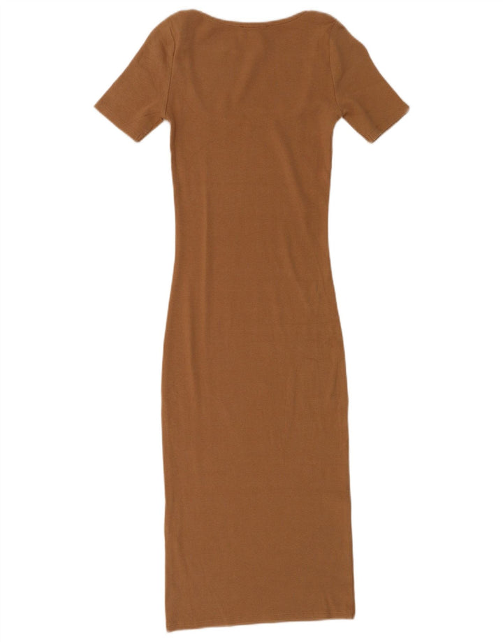 Vestido bodycon feminino Zara Reino Unido 8 pequeno marrom