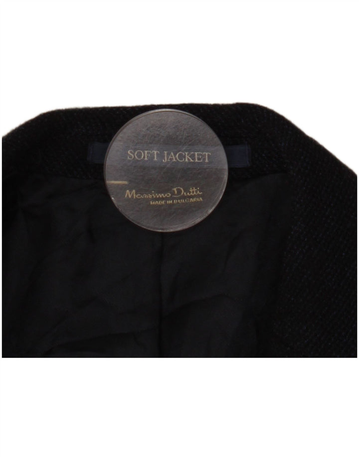 Jaqueta blazer masculina Massimo Dutti com 2 botões UE 48 lã azul marinho médio