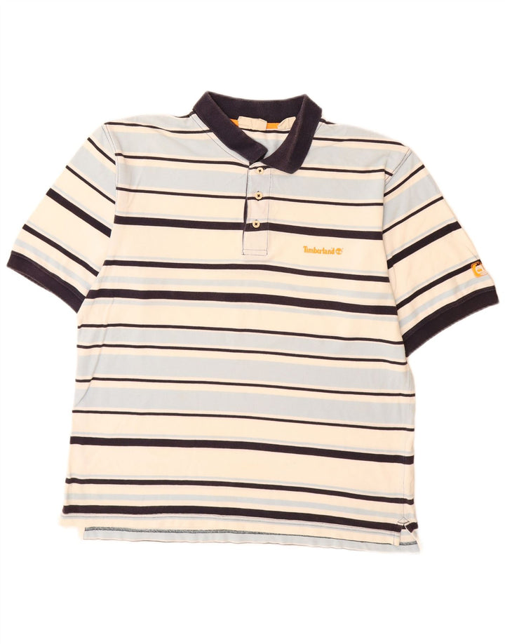 Camisa polo masculina TIMBERLAND XL de algodão listrado multicolorido