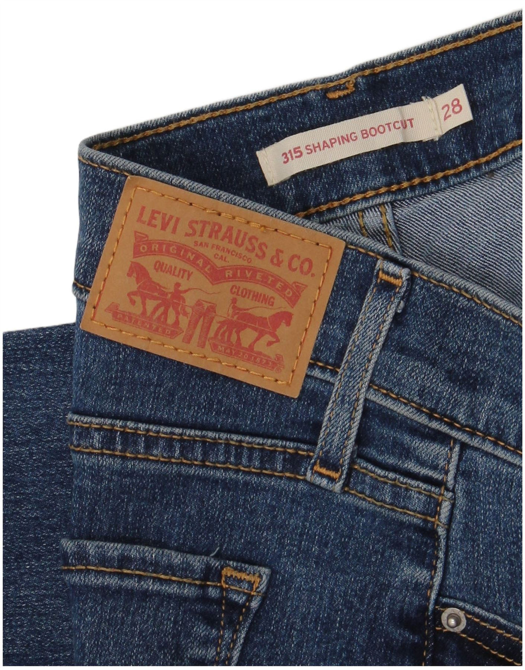 Calça jeans feminina Levi's 315 Shaping Bootcut W28 L32 azul algodão