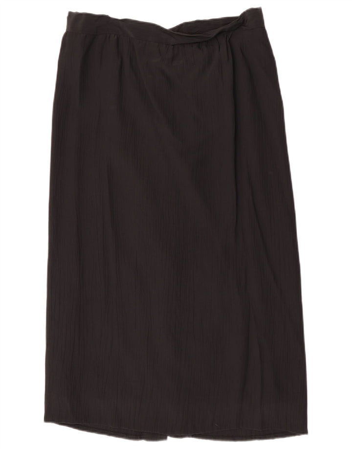 Saia Midi Feminina Vintage W30 Média Preta