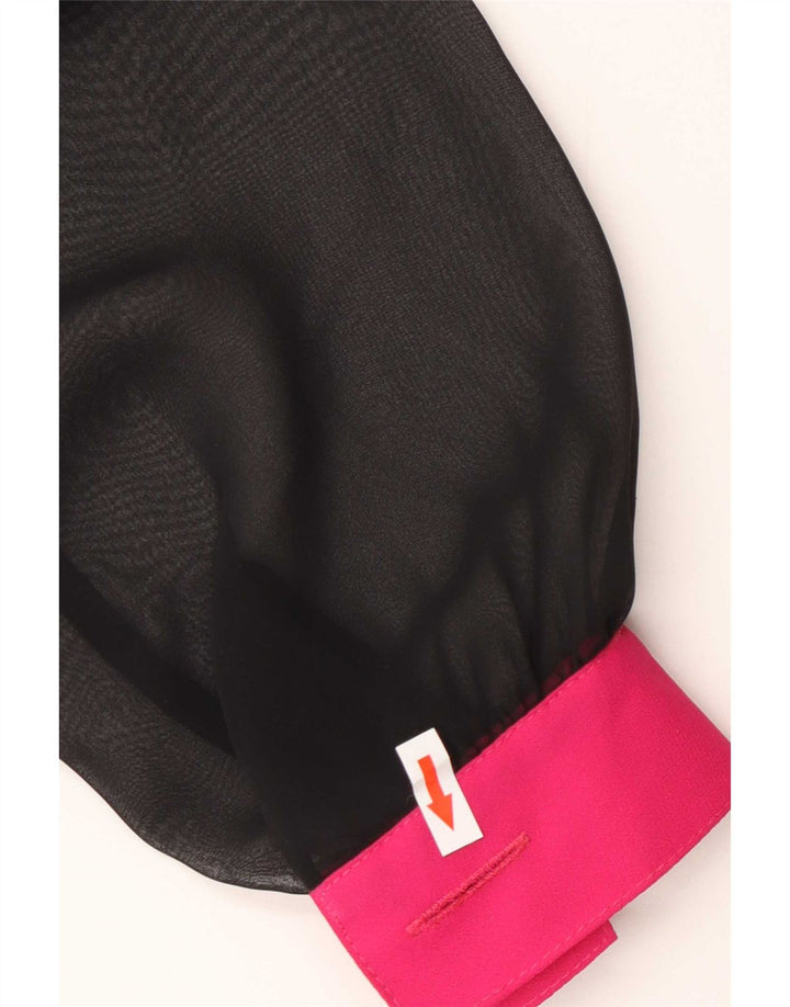Blusa feminina vintage transparente IT 44 poliéster preto médio
