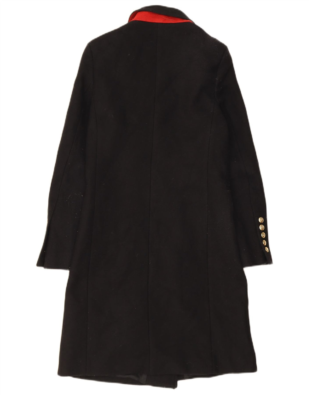 Casaco feminino Zara com peito duplo UK 6 XS preto poliéster