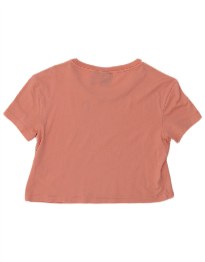 Camiseta Adidas Feminina Oversized Crop Top UK 6 XS Rosa Algodão