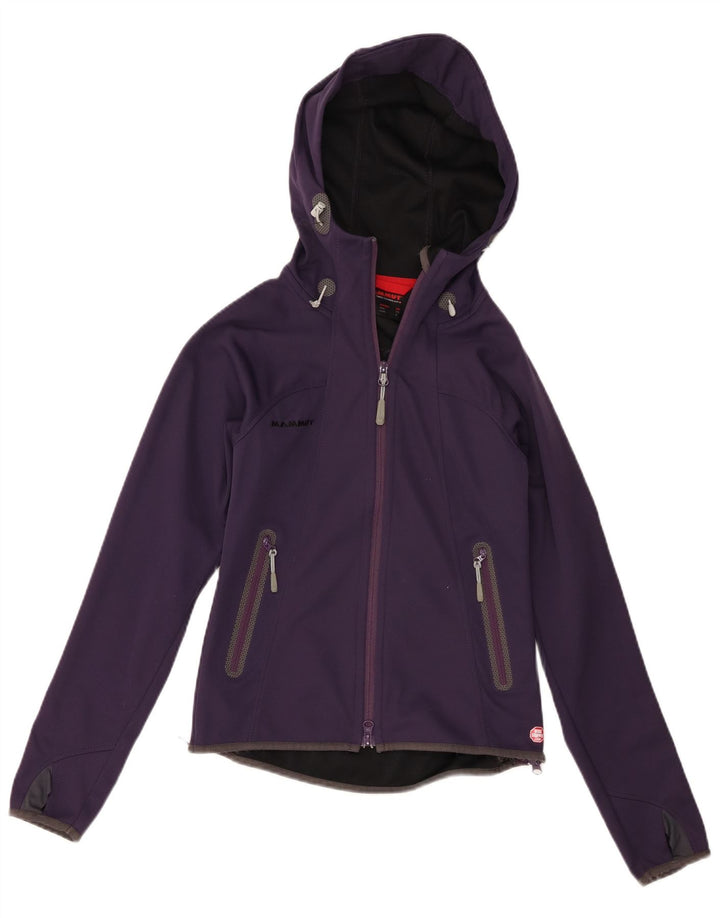 Mammut Womens Hooded Tracksuit Top Jacket UK 6 XS Roxo Poliéster