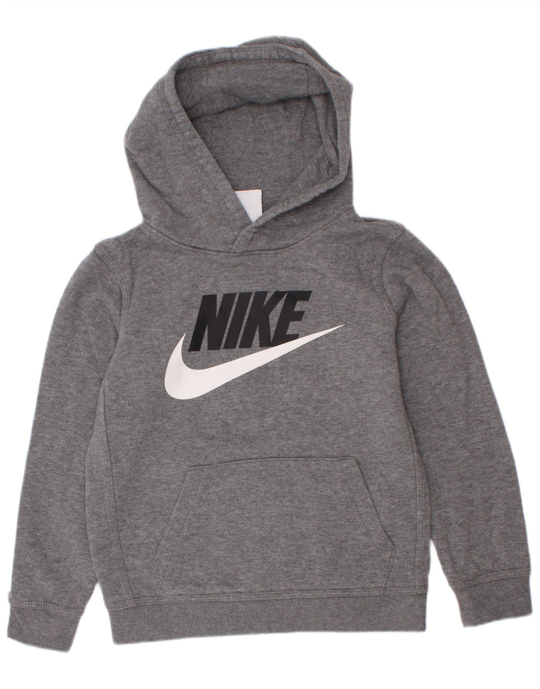 Jumper com capuz gráfico Nike Boys 6-7 anos algodão cinza