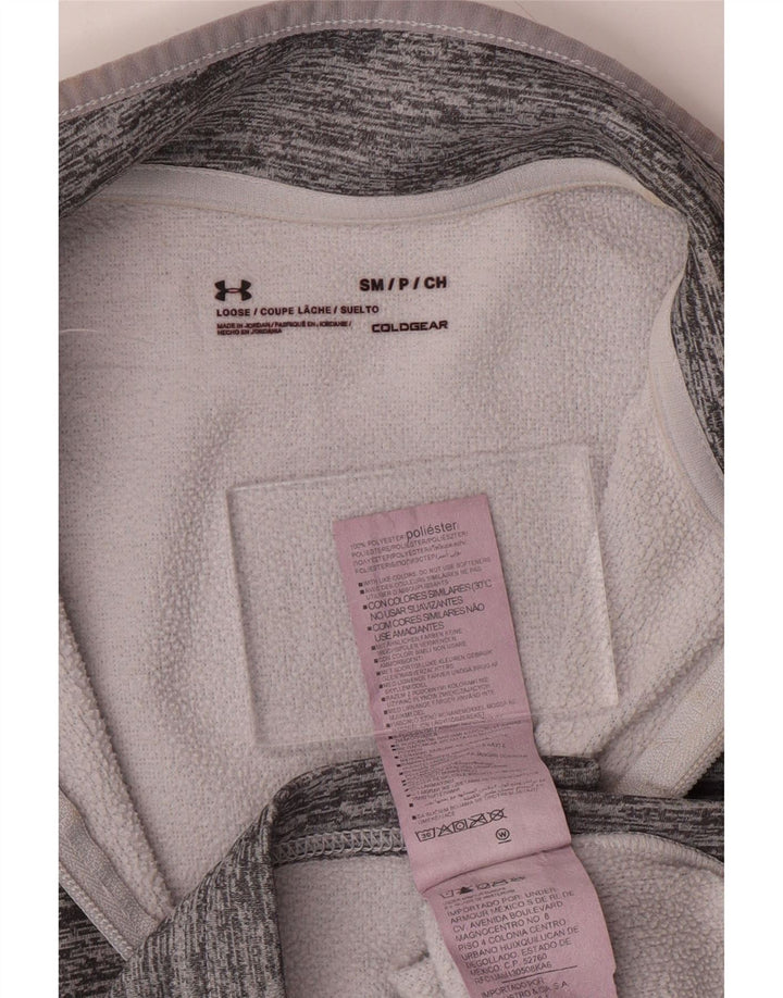 UNDER ARMOUR Mens Cold Gear Pulôver Treino Top Pequeno Cinza Salpicado