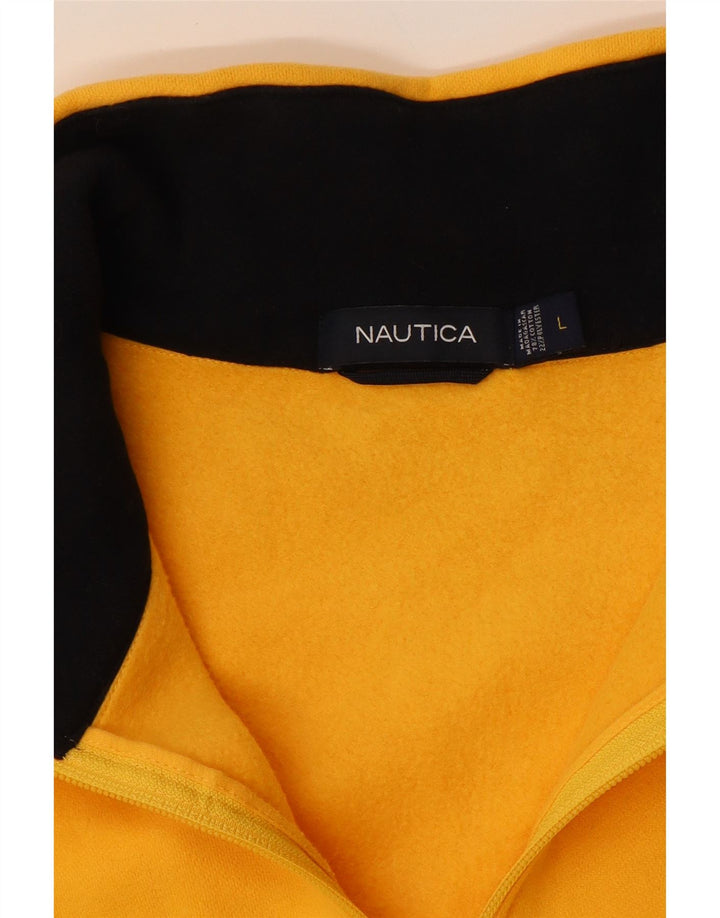 Moletom masculino NAUTICA com zíper e gola alta de algodão amarelo