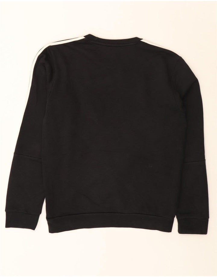 ADIDAS Mens Moletom Jumper Pequeno Algodão Preto