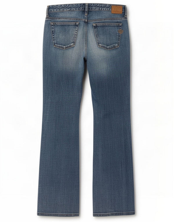 Armani Womens Bootcut Jeans W31 L33 Azul Algodão