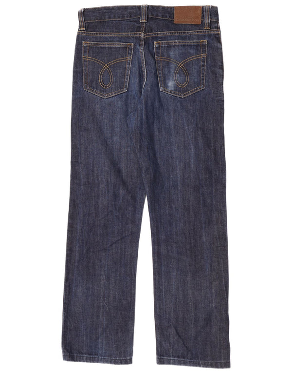 Calça jeans reta feminina Calvin Klein W33 L31 azul marinho