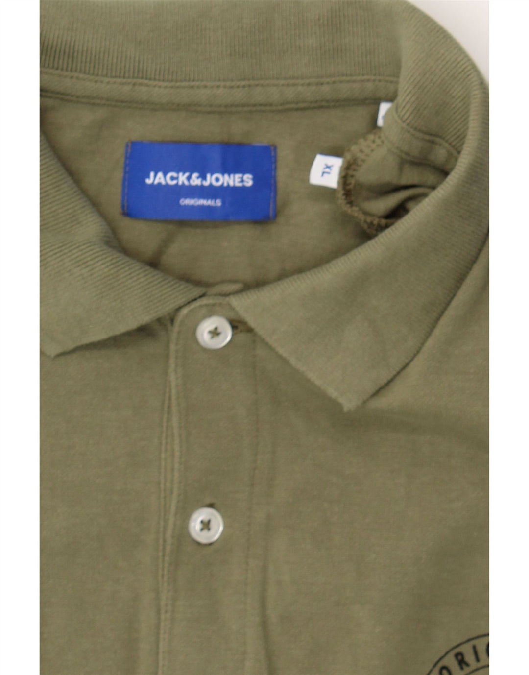 JACK & JONES Mens Polo Shirt XL Khaki Cotton Vintage Jack & Jones and Second-Hand Jack & Jones from Messina Hembry 