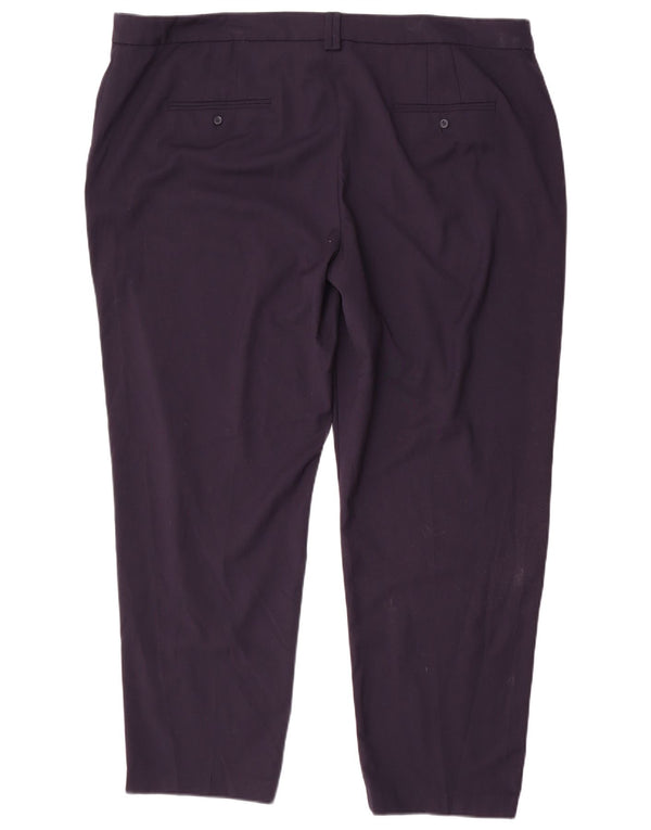 Calça Chino Feminina Marks & Spencer Slim UK 22 3XL W44 L29 Azul Marinho