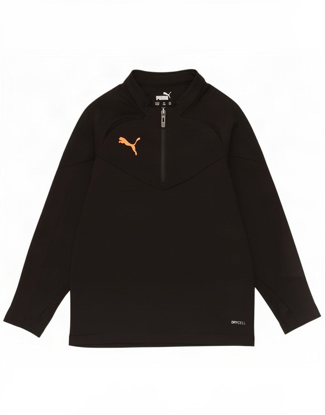 Puma Meninos Zip Neck Pulôver Treino Top 7-8 Anos Preto Poliéster