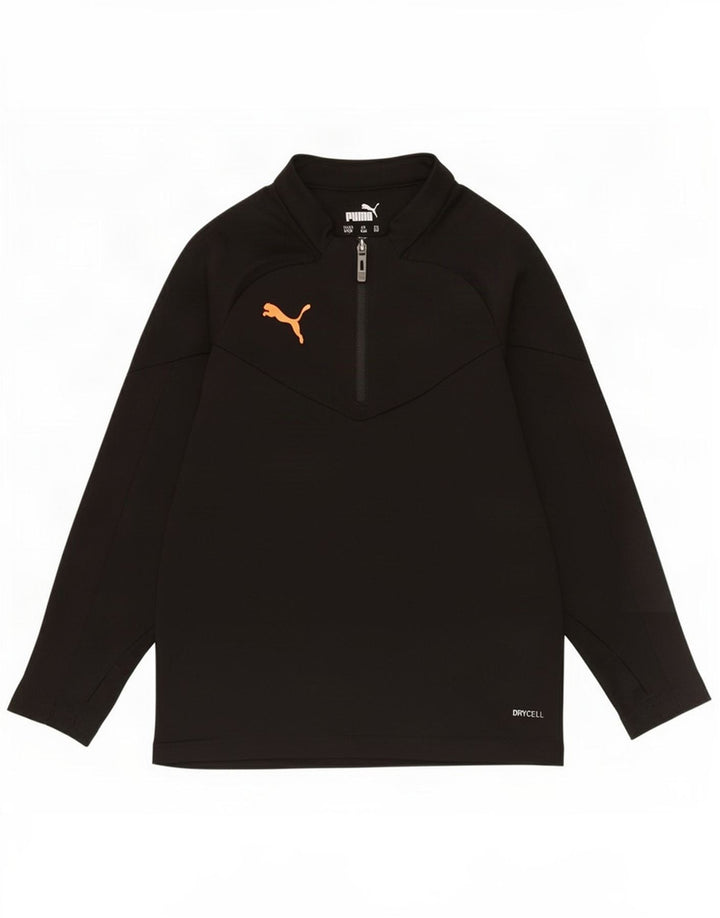 Puma Meninos Zip Neck Pulôver Treino Top 7-8 Anos Preto Poliéster