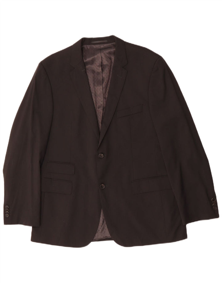 Jaqueta blazer masculina de 2 botões HUGO BOSS EU 52 XL preta viscose