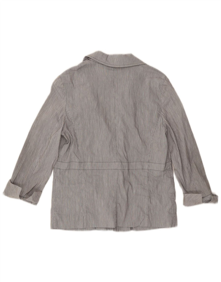 Jaqueta blazer feminina manga 3/4 da Max & Co. Reino Unido 8 riscas azuis pequenas