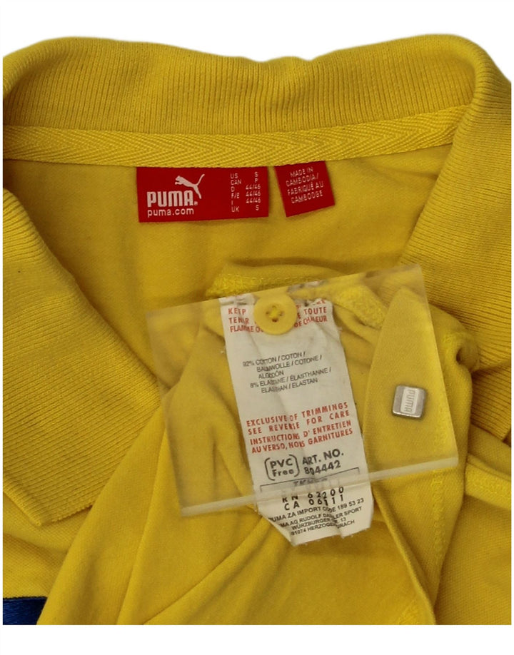 Camisa polo masculina Puma pequeno algodão amarelo
