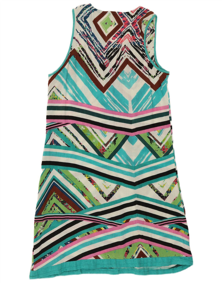 Vestido feminino Marila sem mangas, tamanho UK 14, grande, multicolorido, geométrico