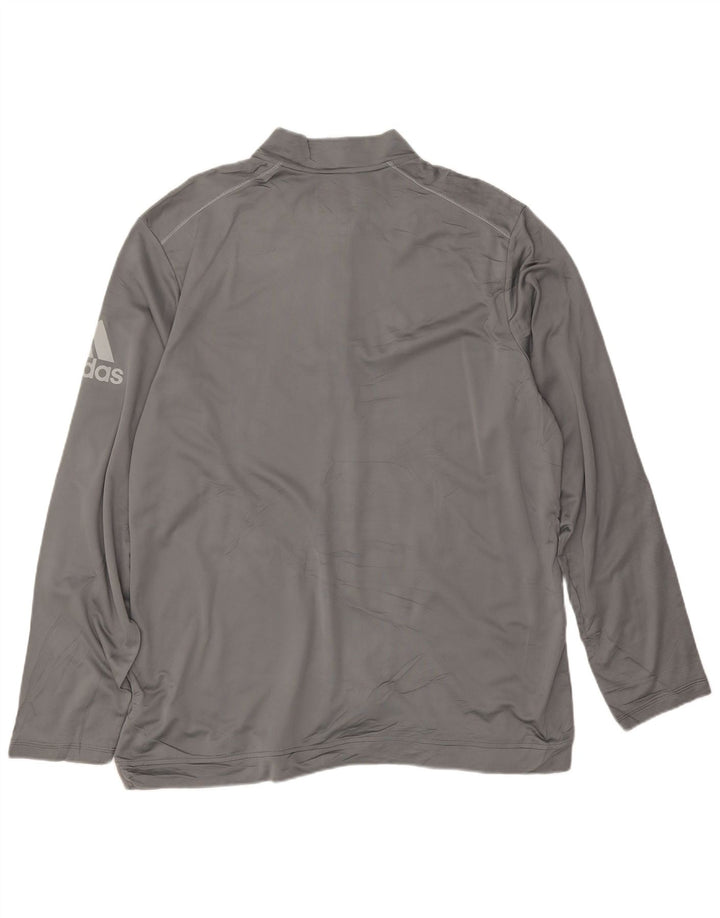 Adidas Mens Climawarm Graphic Zip Neck Pulôver Treino Top XL Cinza