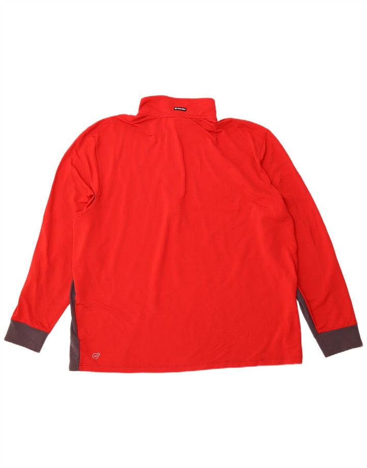 PUMA Mens Zip Neck Pulôver Treino Top 3XL Cinza Colourblock Poliéster