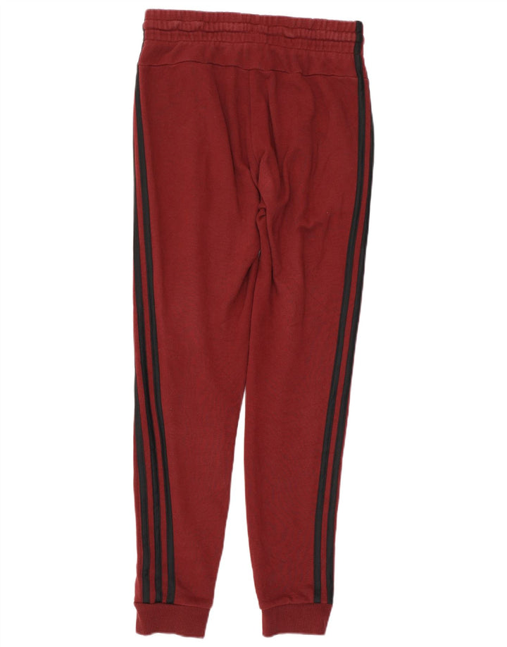 ADIDAS Womens Tracksuit Pants Joggers UK 4/6 XS Borgonha Algodão