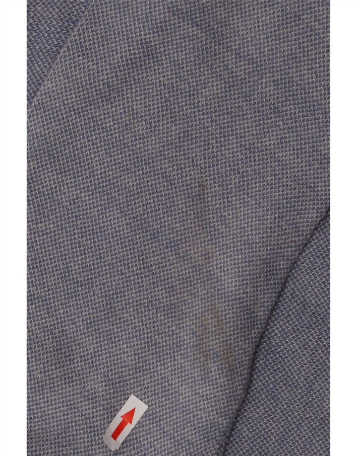 Suéter masculino Marks & Spencer com ajuste personalizado e gola redonda, azul pequeno