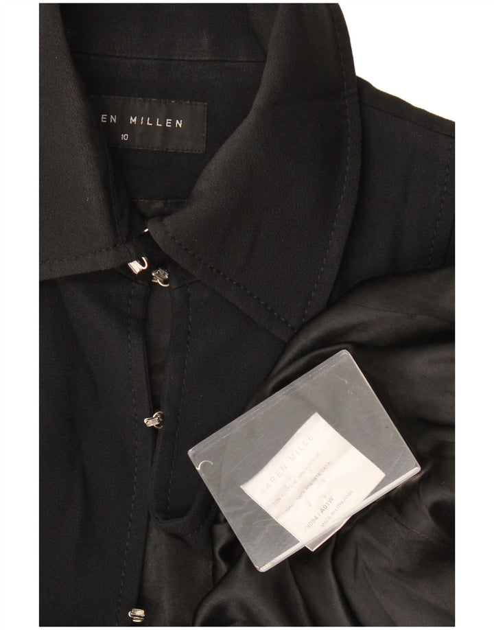 Jaqueta blazer feminina Karen Millen UK 10 pequena acetato preto