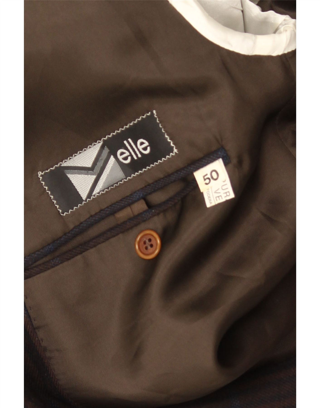 Jaqueta blazer masculina Elle com peito duplo IT 50 xadrez azul marinho grande