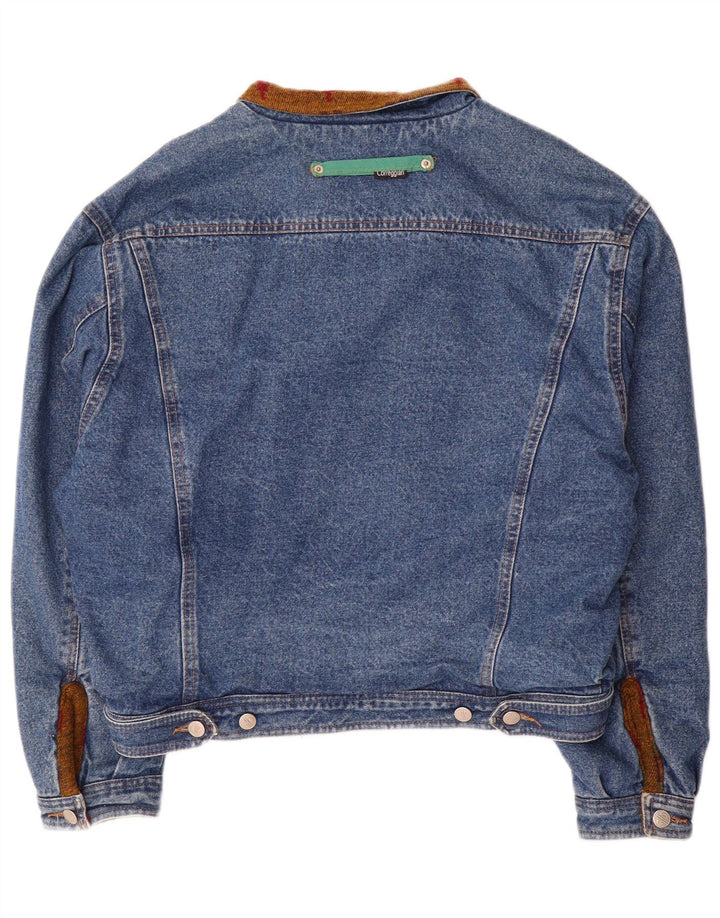 Jaqueta jeans feminina vintage de grandes dimensões IT 50 XL algodão azul